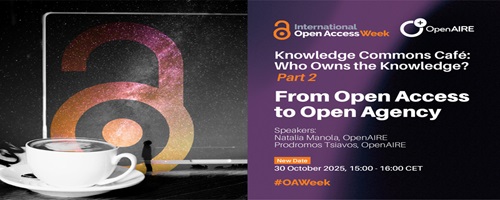  Join the OpenAIRE Knowledge Commons Café for Open Access Week 2025. Part 2