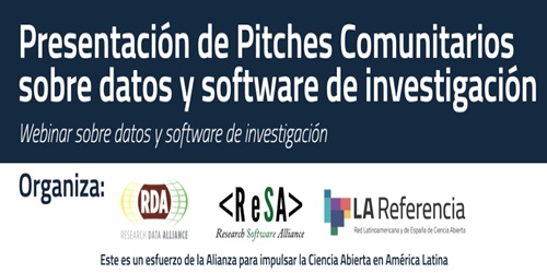 Presentación de Pitches Comunitarios sobre datos y sofware de investigación