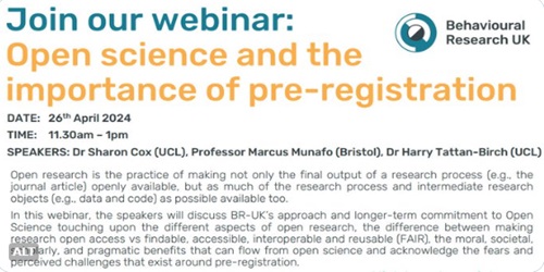 BR-UK: Open science and the importance of pre-registration BR-UK: Open science and the importance of pre-registration