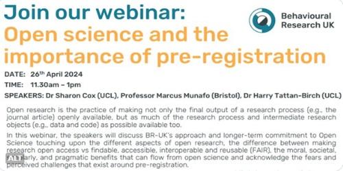 BR-UK: Open science and the importance of pre-registration BR-UK: Open science and the importance of pre-registration
