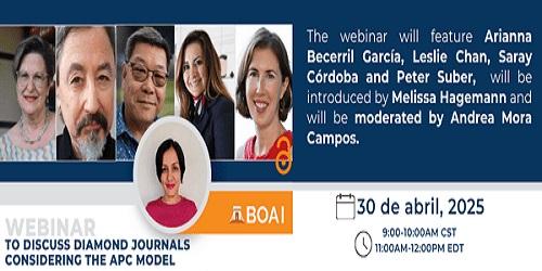 WEBINAR TO DISCUSS DIAMOND JOURNALS CONSIDERING THE APC MODEL WEBINAR TO DISCUSS DIAMOND JOURNALS CONSIDERING THE APC MODEL